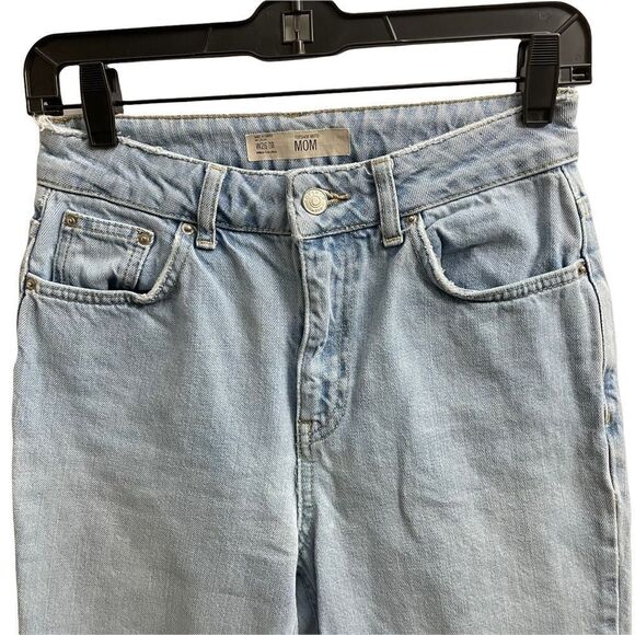 Topshop Moto MOM JEANS light washed high rise distressed size W26‎ - Picture 2 of 6